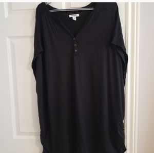 Black dolman sleeve tshirt tunic, 4x plus sized